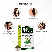 Indus Valley Bio Organic Herbal Henna Powder Rich Colour And Lustrous Shine With Hair Dye Brush 100G Green