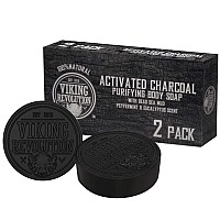 Viking Revolution Skin Cleaning Agent Activated Charcoal Soap For Men Wdead Sea Mud Body And Face Cleansercleansing Blackhea