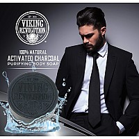 Viking Revolution Skin Cleaning Agent Activated Charcoal Soap For Men Wdead Sea Mud Body And Face Cleansercleansing Blackhea