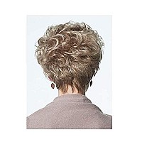 GNIMEGIL Old Lady Wig Blonde Hair Short Curly Wigs Natural Mommy Wig with Bangs for Women Heat Resistant Synthetic Cosplay Wig Halloween Costume for Women