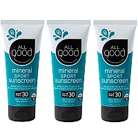 All Good Sport Mineral Sunscreen Lotion Coral Reef Friendly Water Sweat Resistant Face Body Uvauvb Broad Spectrum Spf