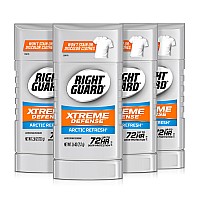 Right Guard Xtreme Defense Antiperspirant Deodorant Invisible Solid Stick, Arctic Refresh, 26 Ounce , 4 Count (Pack Of 1)