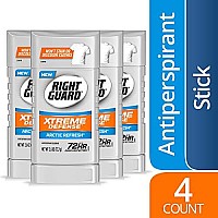 Right Guard Xtreme Defense Antiperspirant Deodorant Invisible Solid Stick, Arctic Refresh, 26 Ounce , 4 Count (Pack Of 1)