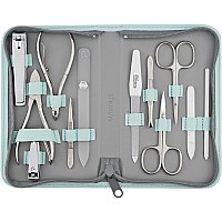 marQus Nail Kit for Men and Women - Manicure Set 12 pcs - German Made Nail Kit - Grooming Set - Genuine Leather Case with exclusive Glass Nail File - Manicure Set made in Germany