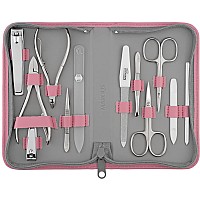 marQus Nail Kit for Men and Women - Manicure Set 12 pcs - German Made Nail Kit - Grooming Set - Genuine Leather Case with exclusive Glass Nail File - Manicure Set made in Germany