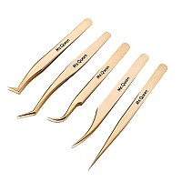 Msqueen Eyelash Extension Tweezers Setprecision Tweezers For 2D6D Volumeindividual False Lashes Extensions With Pu Storage C