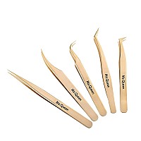 Msqueen Eyelash Extension Tweezers Setprecision Tweezers For 2D6D Volumeindividual False Lashes Extensions With Pu Storage C