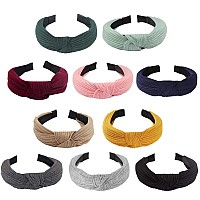 Jaciya Headbands For Women Girls Knotted Headband For Women 10 Pcs Womens Headbands Wide Turban Head Band Hair Accessories For W