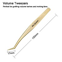 Msqueen Eyelash Extension Tweezers Setprecision Tweezers For 2D6D Volumeindividual False Lashes Extensions With Pu Storage C