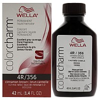 WELLA Color Charm Permanent Liquid Hair Color for Gray Coverage, 4R Cinnamon Brown