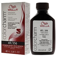 WELLA Color Charm Permanent Liquid Hair Color for Gray Coverage, 4R Cinnamon Brown