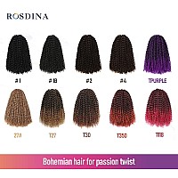 Rosdina Passion Twist Hair 18 Inch 6 Packs Dark Brown Long Bohemian Hair For Passion Twist Crochet Hair Butterfly Locs Synthe