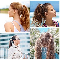 AUEAR, Brushed Metal Expandable Hair Cuff Ponytail Holder Elastic Hair Tie Cuff for Women Girls Hair Rings Set (4 Pack, Style 1)