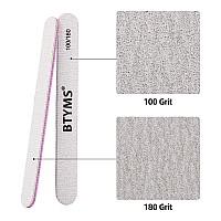 Btyms 50Pcs Nail Files For Acrylic Nails 100180 Grit Reusable Buffering Files Double Sided Emery Boards For Nails