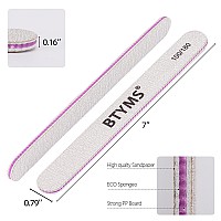 Btyms 50Pcs Nail Files For Acrylic Nails 100180 Grit Reusable Buffering Files Double Sided Emery Boards For Nails