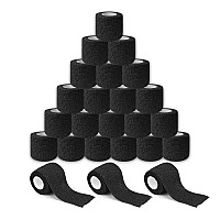 Tattoo Grip Cover Wrap Yuelong 24Pcs 2 X 5 Yards Black Disposable Cohesive Tattoo Grip Tape Wrap Elastic Bandage Rolls Self