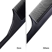 10 Pieces Rat Tail Comb Styling Carbon Heat Resistant Comb Anti Static Teasing Comb For Back Combing Root Teasing Adding Volume