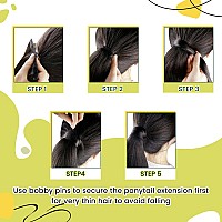 Runature Ponytail Extension Human Hair Blonde 14 Inch Ponytail Human Hair Extensions Short Hairpiece Full Ends Ash Blonde With P