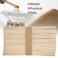 Wax Applicator Sticks, 100pcs Wooden Disposable Epilation Wax Tool Wax Waxing Wood Body Hair Removal Sticks Applicator Wax Spatulas Applicator for Mask Hair Remove Cream Ice Cream Stick