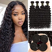 Brazilian Hair Deep Wave Bundles 100 Unprocessed Virgin Brazilian Human Hair Bundles Deep Wave Hair Extensions Natural Color 2