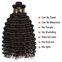 Brazilian Hair Deep Wave Bundles 100 Unprocessed Virgin Brazilian Human Hair Bundles Deep Wave Hair Extensions Natural Color 2