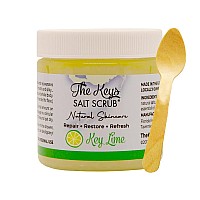 The Keys Sea Salt Scrub Exfoliating Body Scrub With Wooden Spoon Foot Scrub And Hand Scrub For Men Women Made With Pure Fl