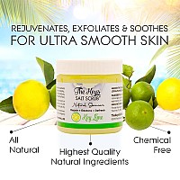 The Keys Sea Salt Scrub Exfoliating Body Scrub With Wooden Spoon Foot Scrub And Hand Scrub For Men Women Made With Pure Fl