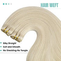 Youngsee Weft Hair Extensions Human Hair Blonde Straight Sew In Hair Extensions Platinum Blonde Human Hair Extensions Sew In Blo