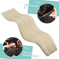 Youngsee Weft Hair Extensions Human Hair Blonde Straight Sew In Hair Extensions Platinum Blonde Human Hair Extensions Sew In Blo