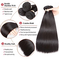 Beauhair Brazilian Straight Hair 3 Bundles With Frontal Closure12 14 1612Frontal 13X4 Ear To Ear Lace Frontal Closure With Bu