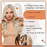 Full Shine Tape In Hair Extensions Blonde 22 Inch Real Human Hair Tape In Extensions Pu Tape In Hair 50 Gram Skin Weft Tape In H