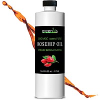 Greenive Organically Grown Rosehip Oil Rosa Canina 100 Pure Cold Pressed Virgin Oil Natural 16 Fl Oz