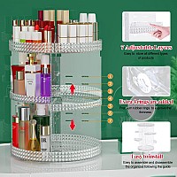 Awenia Makeup Organizer 360Degree Rotating Adjustable Makeup Storage 7 Layers Large Capacity Cosmetic Storage Unit Fits Diff