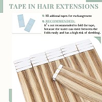 Rich Choices Tape In Hair Extensions Human Hair 40Pcs 100G Balayage Golden Brown Highlighted Bleach Blonde 100 Remy Hair Extens