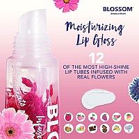 Blossom Scented Moisturizing Lip Gloss Tubes Infused With Real Flowers 03 Fl Oz9Ml Grape