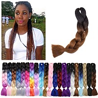 Benehair Ombre Braiding Hair 1 Bundle 24Inch Jumbo Braiding Hair Extensions High Temperature Synthetic Braid Hair Braiding Hair