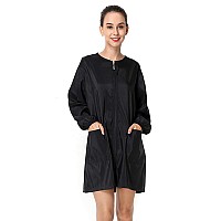 Exttlliy Chameleon Fabric Salon Smock Professional Hair Stylist Jacket Waterproof Haircut Cape Barber Apron Black Xl