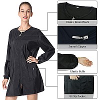 Exttlliy Chameleon Fabric Salon Smock Professional Hair Stylist Jacket Waterproof Haircut Cape Barber Apron Black Xl