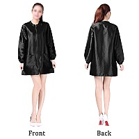 Exttlliy Chameleon Fabric Salon Smock Professional Hair Stylist Jacket Waterproof Haircut Cape Barber Apron Black Xl