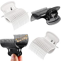 12 Pieces Hot Roller Clips Hair Curler Claw Clips Replacement Roller Clips For Women Girls Hair Section Styling Whiteblack