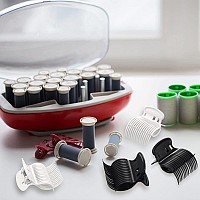 12 Pieces Hot Roller Clips Hair Curler Claw Clips Replacement Roller Clips For Women Girls Hair Section Styling Whiteblack