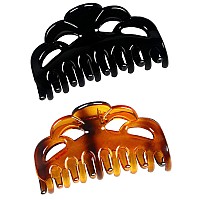 Accglory Medium Hair Claw Clips For Women Fine Hair Plastic Claw Clamps Clips In Set Arcblackbrownish Redm