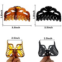 Accglory Medium Hair Claw Clips For Women Fine Hair Plastic Claw Clamps Clips In Set Arcblackbrownish Redm