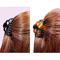 Accglory Medium Hair Claw Clips For Women Fine Hair Plastic Claw Clamps Clips In Set Arcblackbrownish Redm