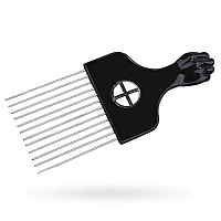 Afro Pick, Hair Pick, Metal Pick Comb, Detangle Wig Braid Hair Styling Comb, Hair Comb Pick (1 PACK)