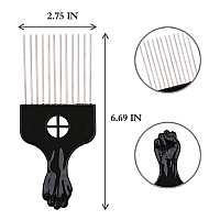 Afro Pick, Hair Pick, Metal Pick Comb, Detangle Wig Braid Hair Styling Comb, Hair Comb Pick (1 PACK)