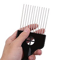 Afro Pick, Hair Pick, Metal Pick Comb, Detangle Wig Braid Hair Styling Comb, Hair Comb Pick (1 PACK)