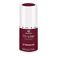 Alessandro Striplac Nail Polish, Midnight Red, 8 ml, Vegan