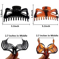 Accglory Large Hair Claw Clips For Long Thick Hair Women 5 Inches Big Plastic Claw Clamps 2Pcs In Set Hair Accessories Clips Bu