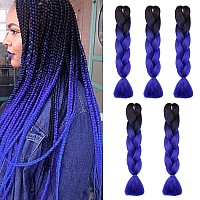 Benehair Ombre Braiding Hair 5 Bundleslot 24Inch Jumbo Braiding Hair Extensions High Temperature Synthetic Braid Hair Braiding